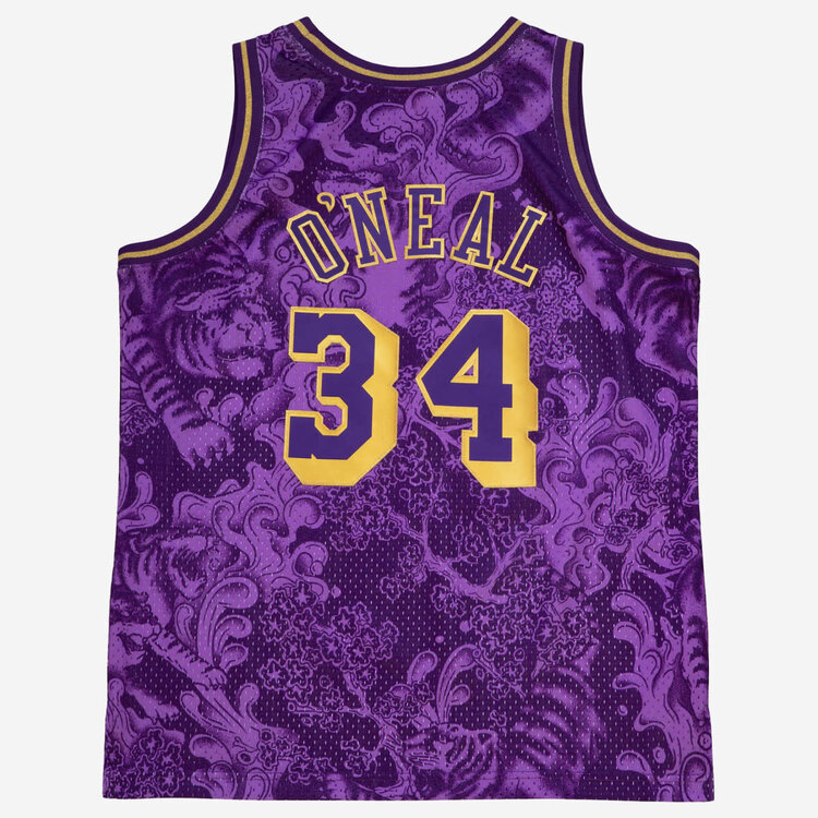 Mitchell and Ness LA Lakers Men's M&N 1996-97 Shaquille O'Neal #34 CNY Asian Heritage Swingman Jersey