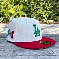 New Era LA Ivory Corduroy/ Red MX Flag