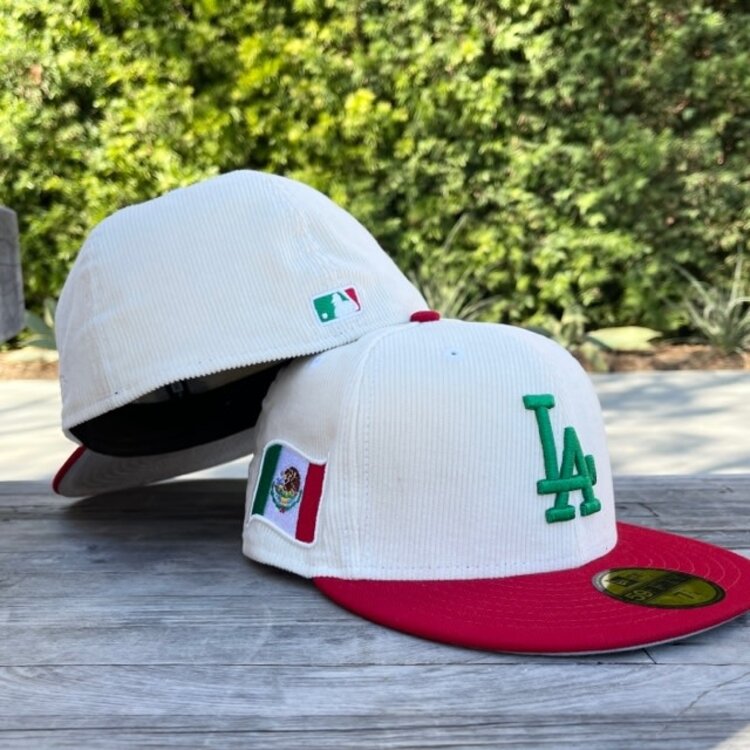 New Era LA Ivory Corduroy/ Red MX Flag