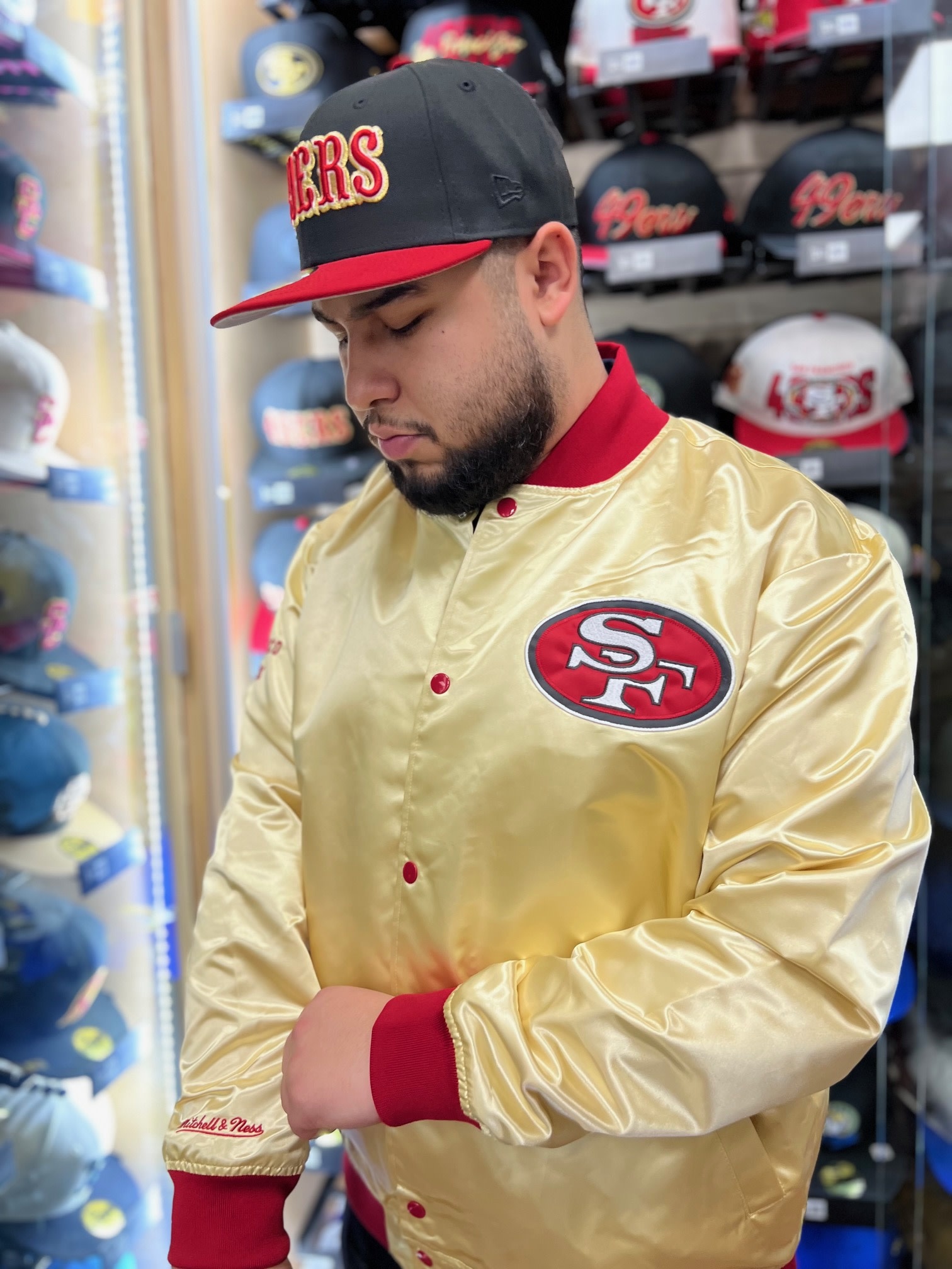 49ers jacket sales mitchell and ness