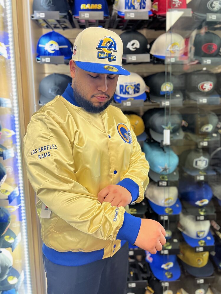 Mitchell and Ness LA Rams M&N Fashion Lightweight Satin Jacket Gold