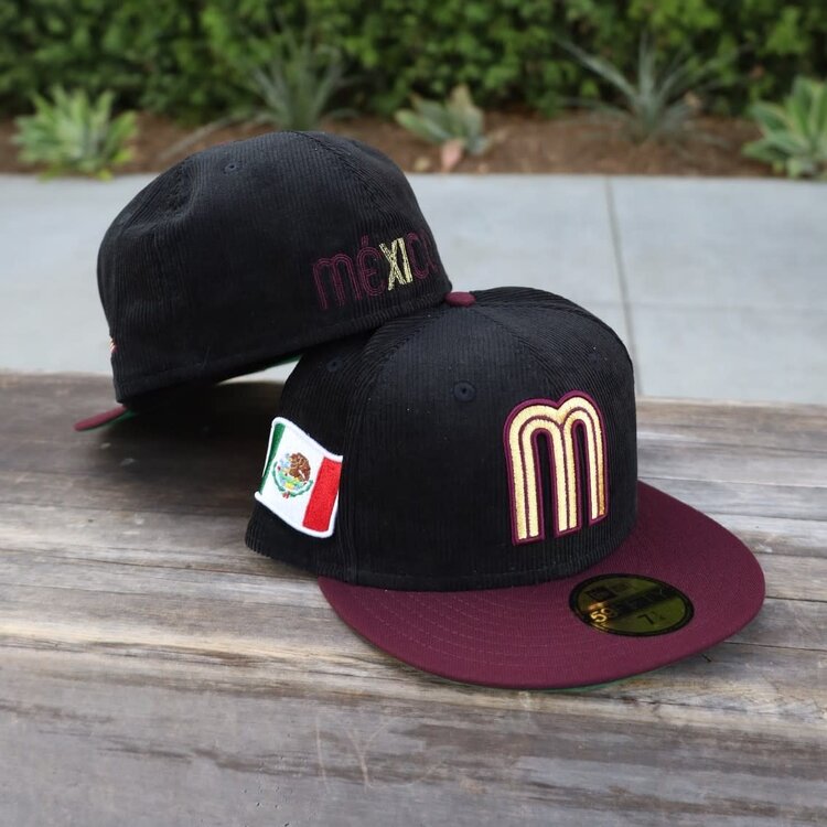 New Era Mexico "M" Black Cord /Maroon