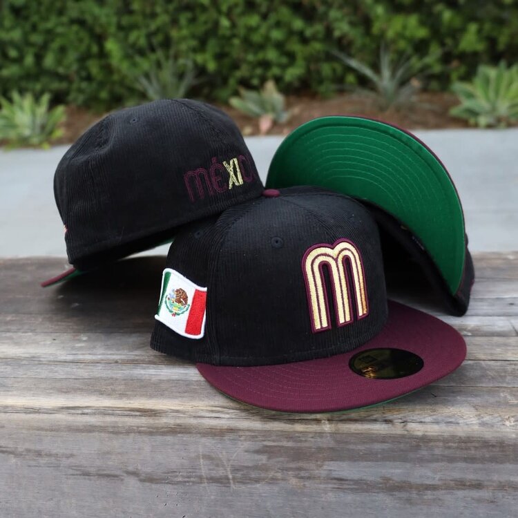 New Era Mexico "M" Black Cord /Maroon