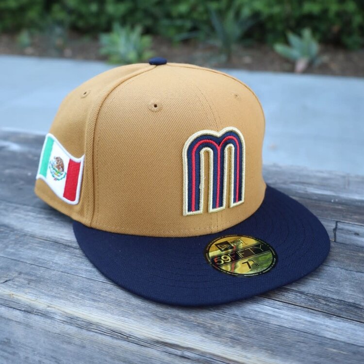 New Era Mexico "M" Tan/ Navy w/Flag