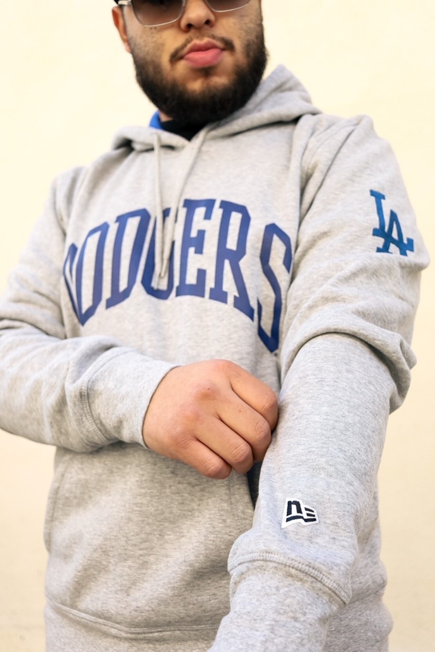 LA Dodgers M NE Gray Block Arch Hoodie The Locker Room of Downey