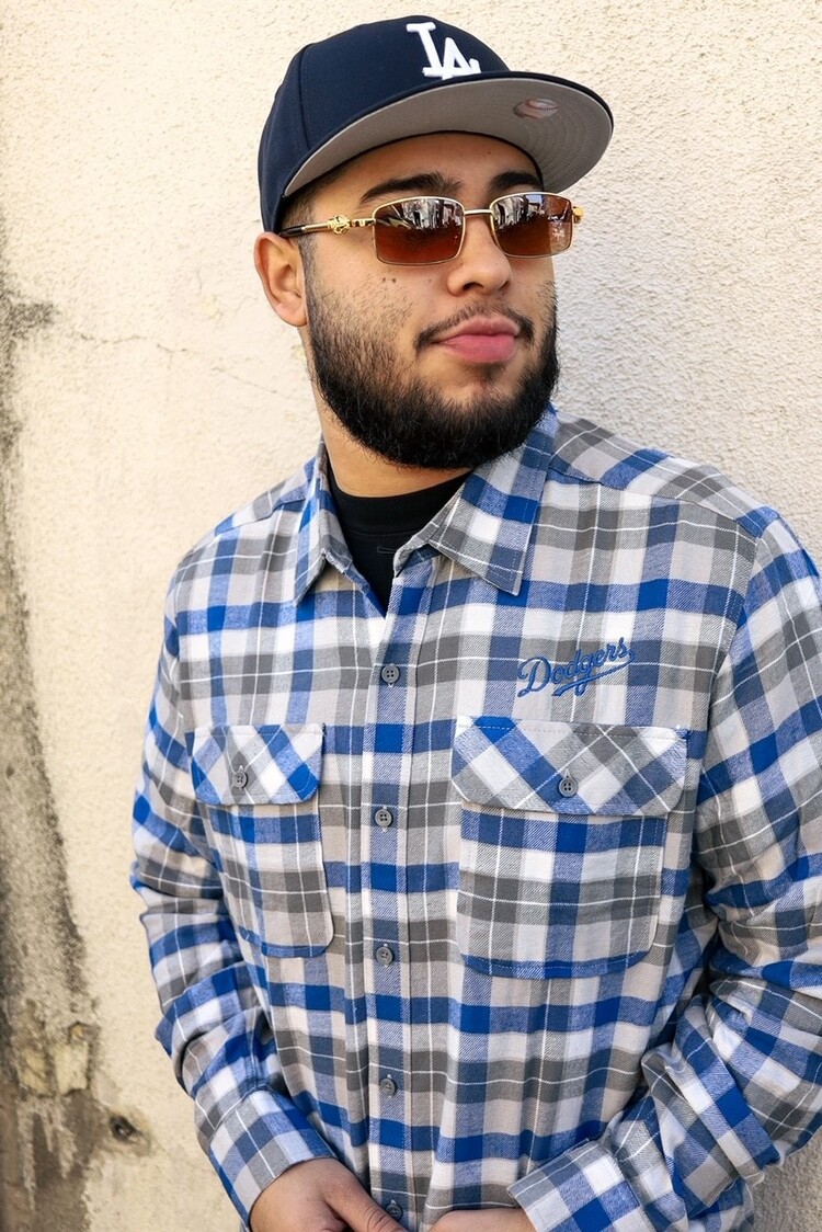 Antigua LA Dodgers M Ease Flannel L/S