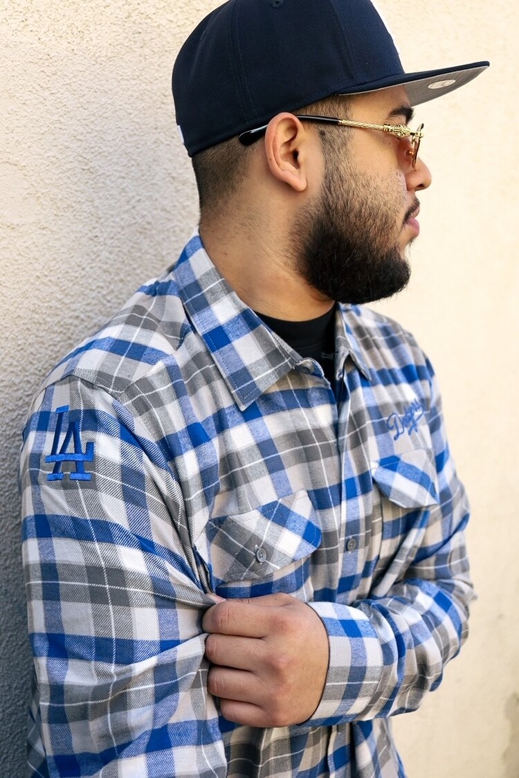Antigua LA Dodgers M Ease Flannel L/S