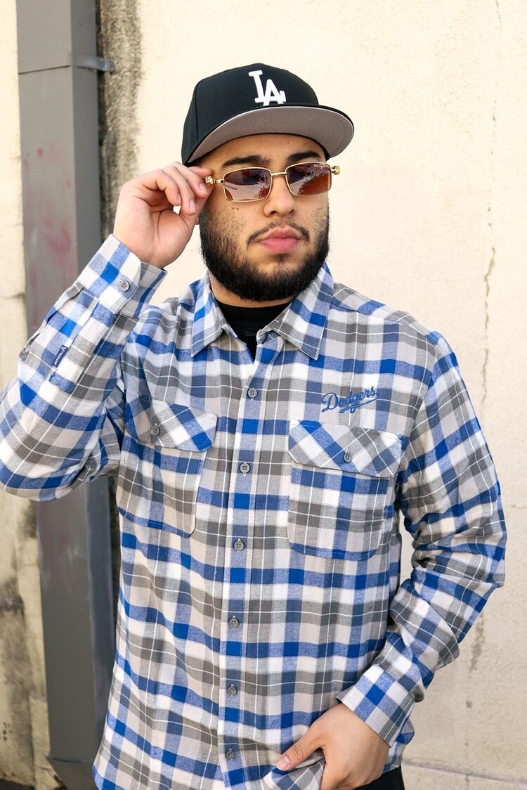 Antigua LA Dodgers M Ease Flannel L/S