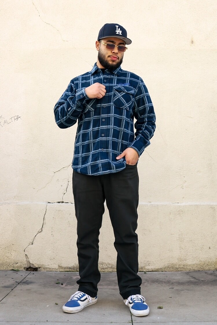 Antigua LA Industry Navy Flannel