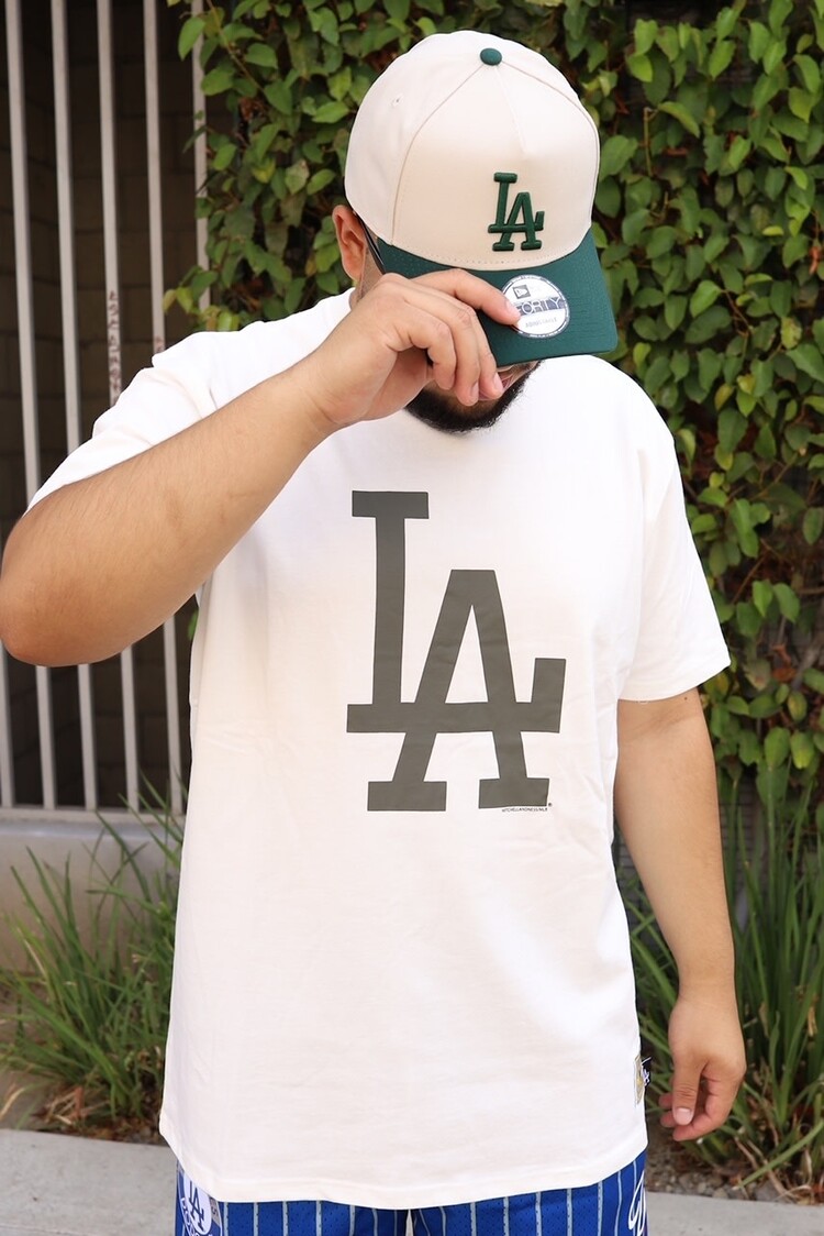 Mitchell and Ness LA Dodgers M&N Cream Short Sleeve Tee