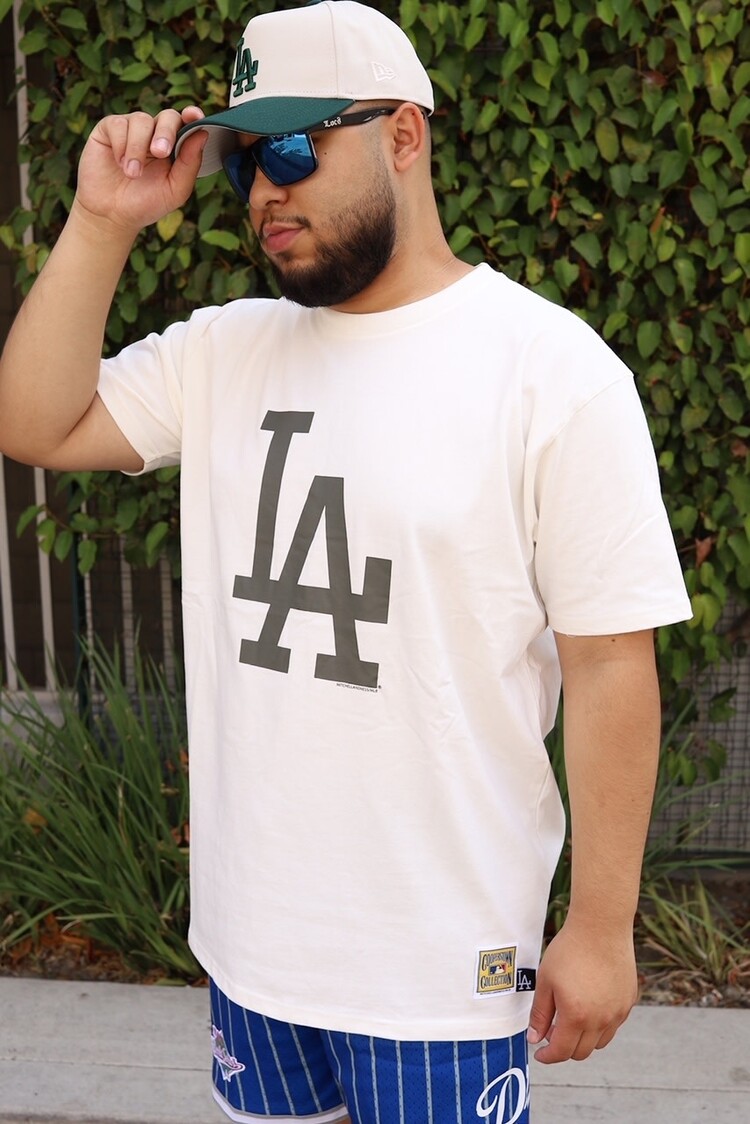 Mitchell and Ness LA Dodgers M&N Cream Short Sleeve Tee