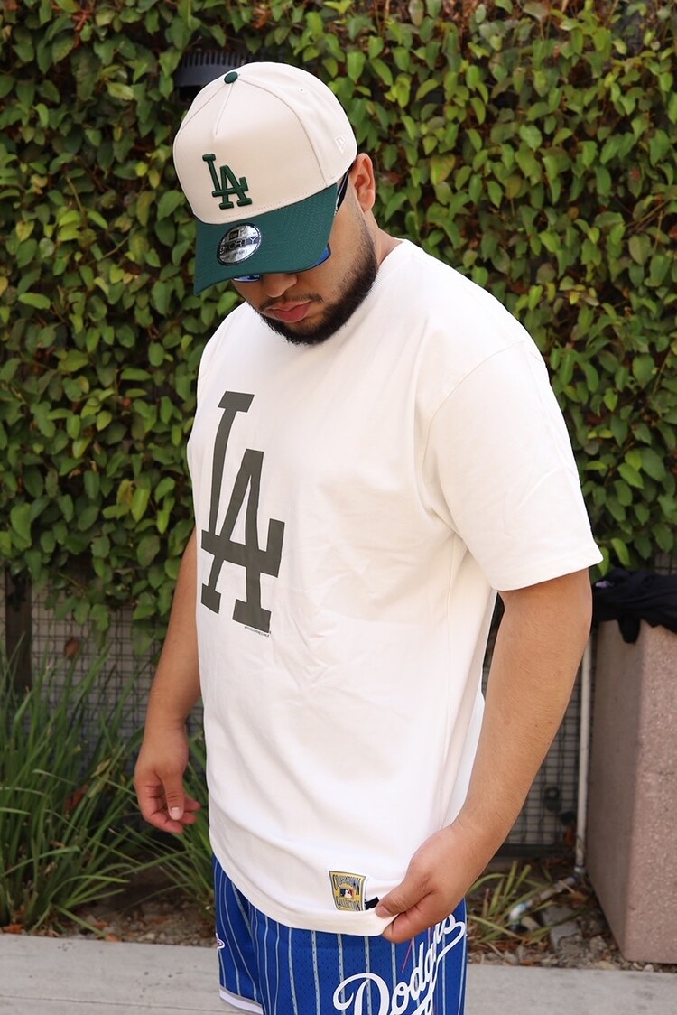 Mitchell and Ness LA Dodgers M&N Cream Short Sleeve Tee