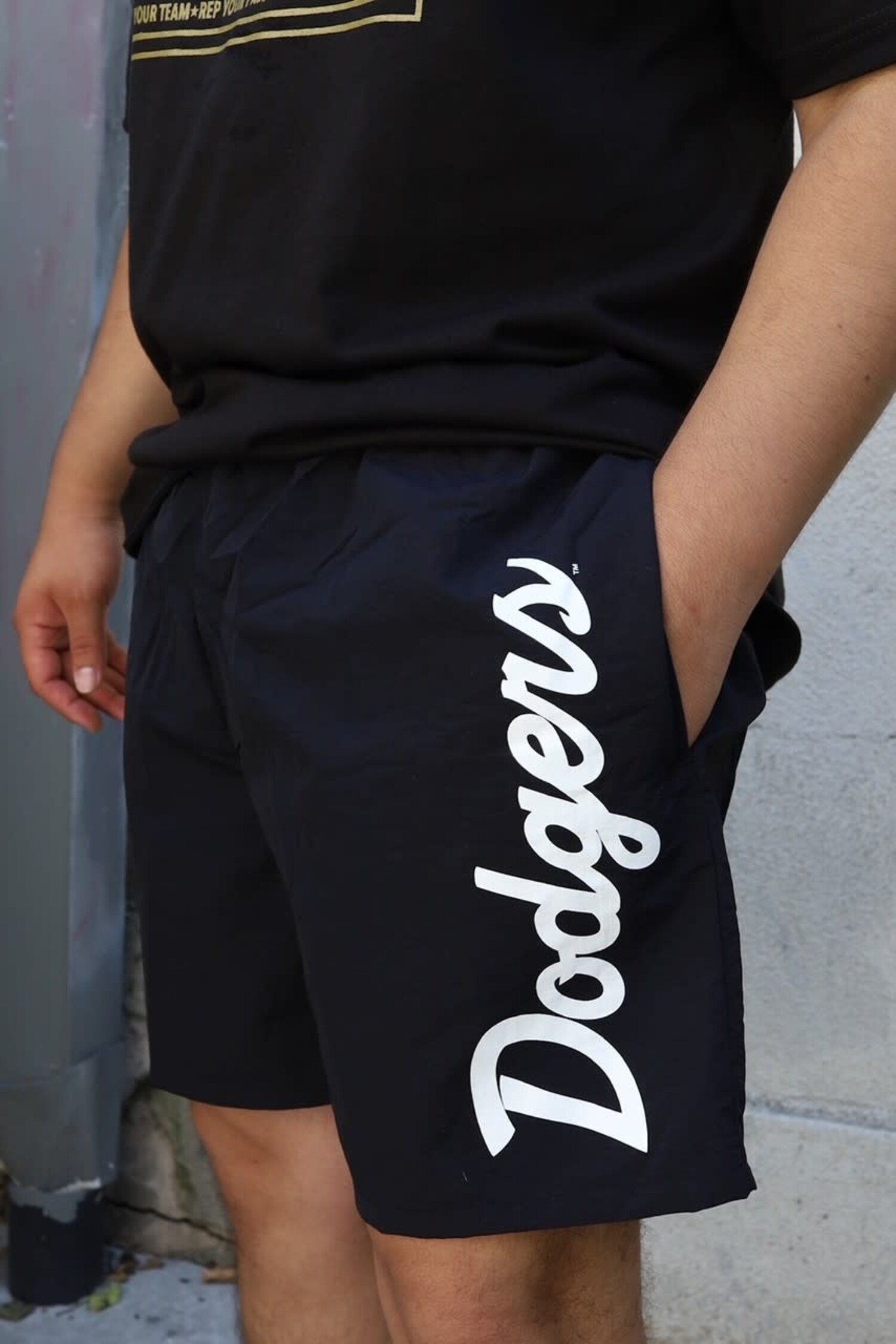 Mitchell and Ness LA Dodgers M&N Men's Team Essentials Nylon Shorts Black