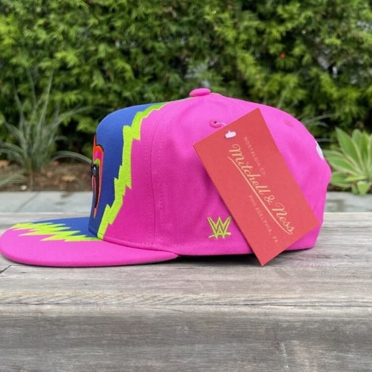 Mitchell and Ness WWE Ultimte Warrior M&N Snapback Blue-Pink