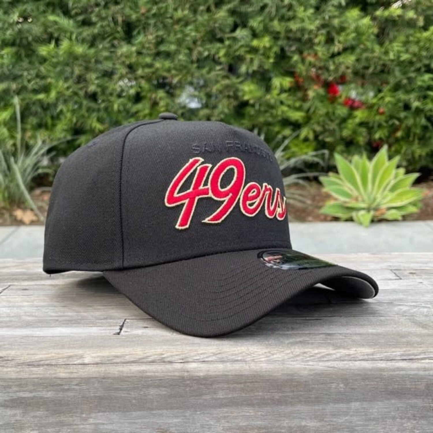 49ers Script Black Team 940 A-Frame Snapback - The Locker Room of
