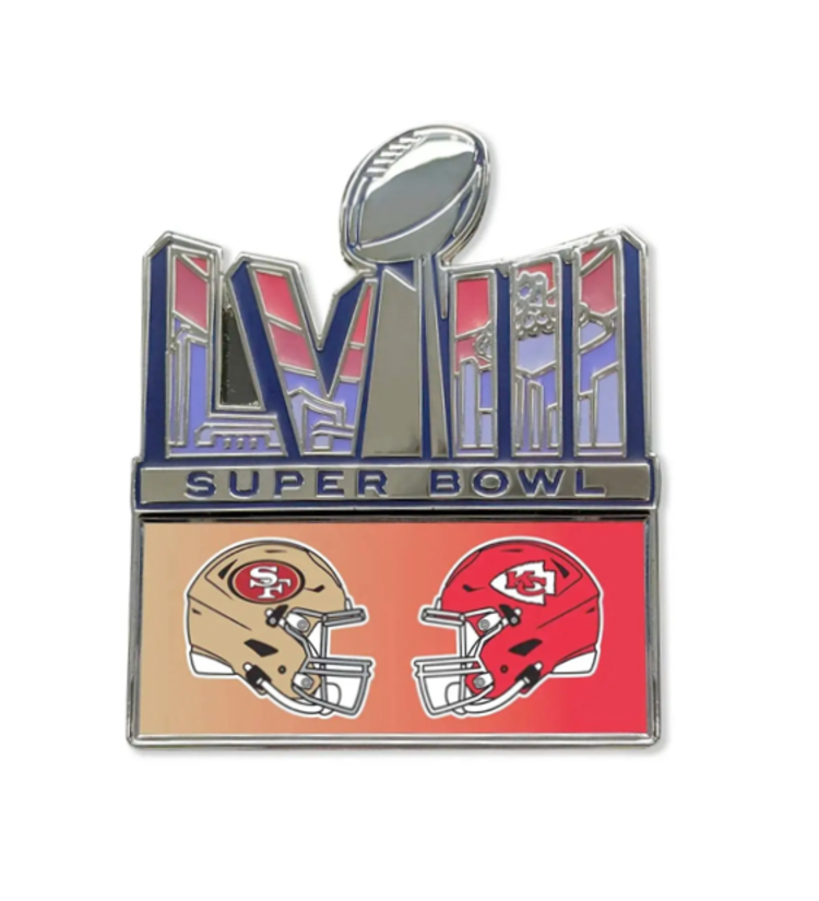 Aminco Collectors Pin NFL SBLVIII Dueling 49ers vs Chiefs