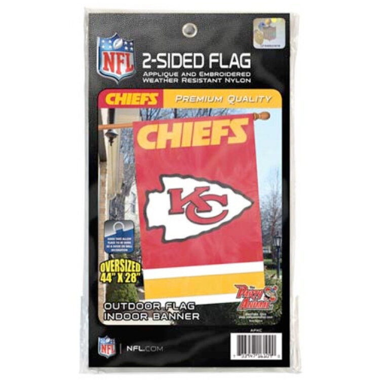 Party Animal, Inc. 2-Sided Applique Banner Flag NFL Kansas City Chiefs