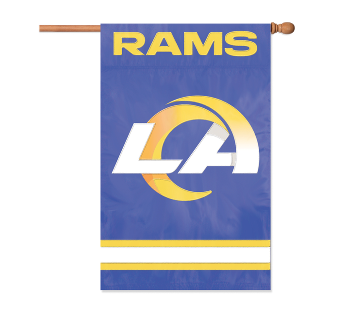 Party Animal, Inc. 2-Sided Applique Banner Flag NFL Los Angeles Rams
