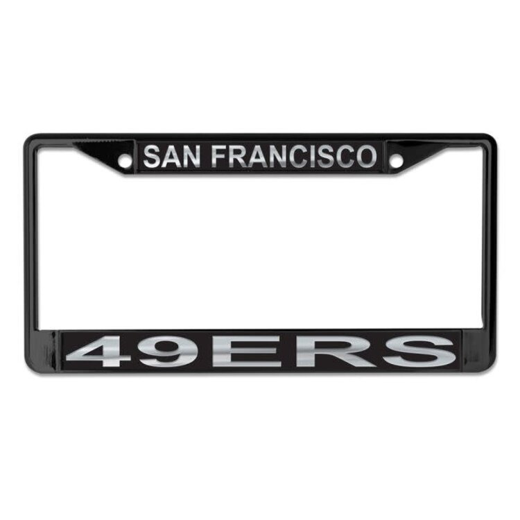 Wincraft 49ers Chrome Black License Plate Frame