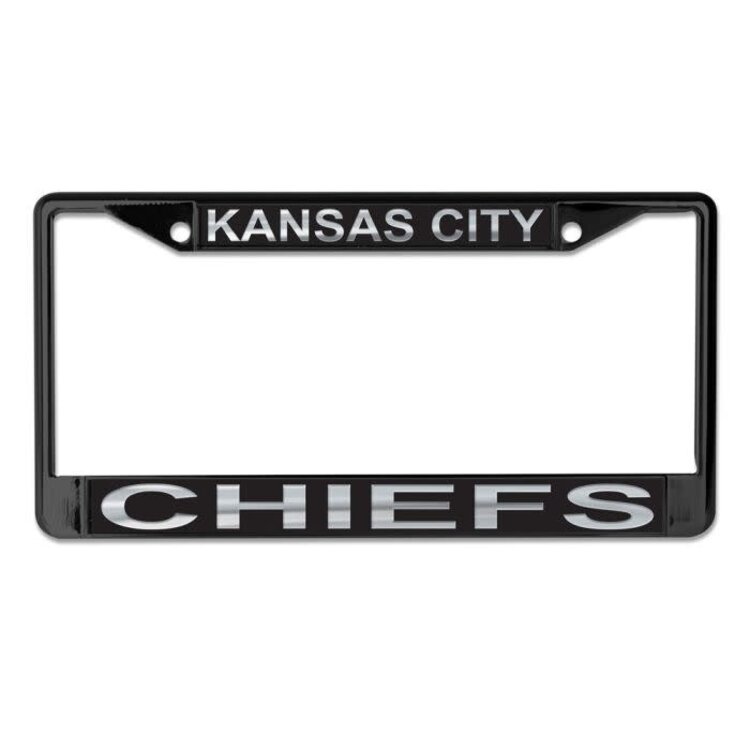 Wincraft Chiefs Wincraft Chrome Black License Plate Frame