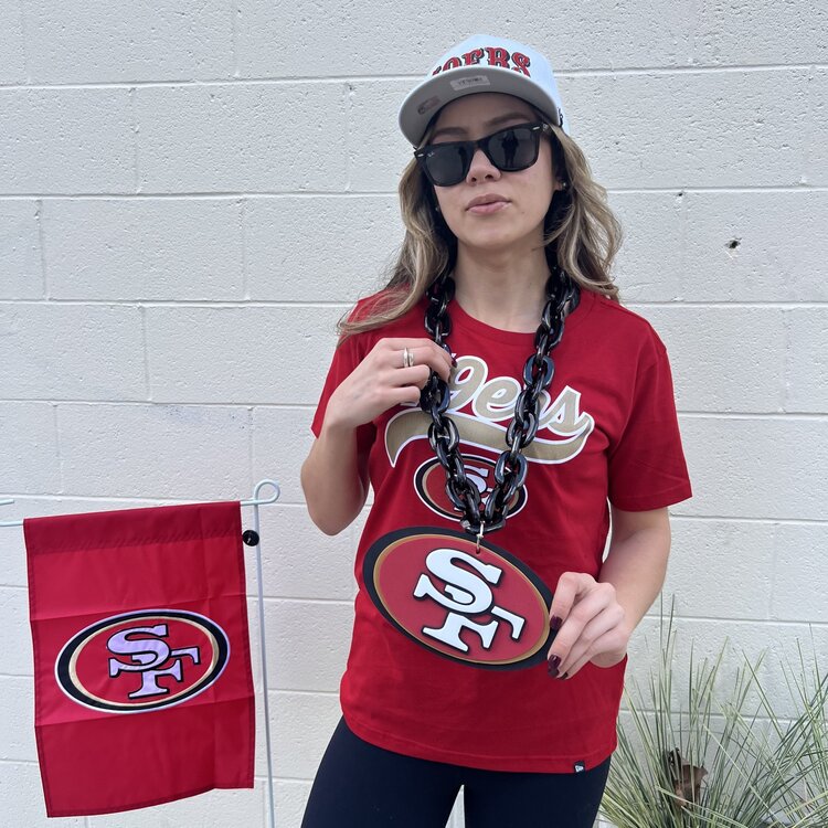 New Era 49ers W NE Red Script Tee