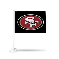 Rico Industries NFL San Francisco 49ers Rico Logo Car Flag BLACK Flag