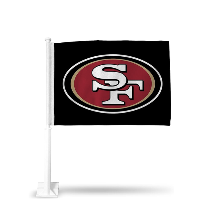 Rico Industries NFL San Francisco 49ers Rico Logo Car Flag BLACK Flag