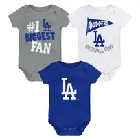 Outerstuff Dodgers Newborn Fan Pennant 3-Piece Creeper Set