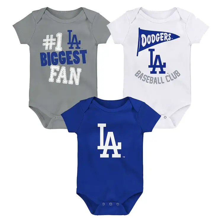 Outerstuff Dodgers Newborn Fan Pennant 3-Piece Creeper Set
