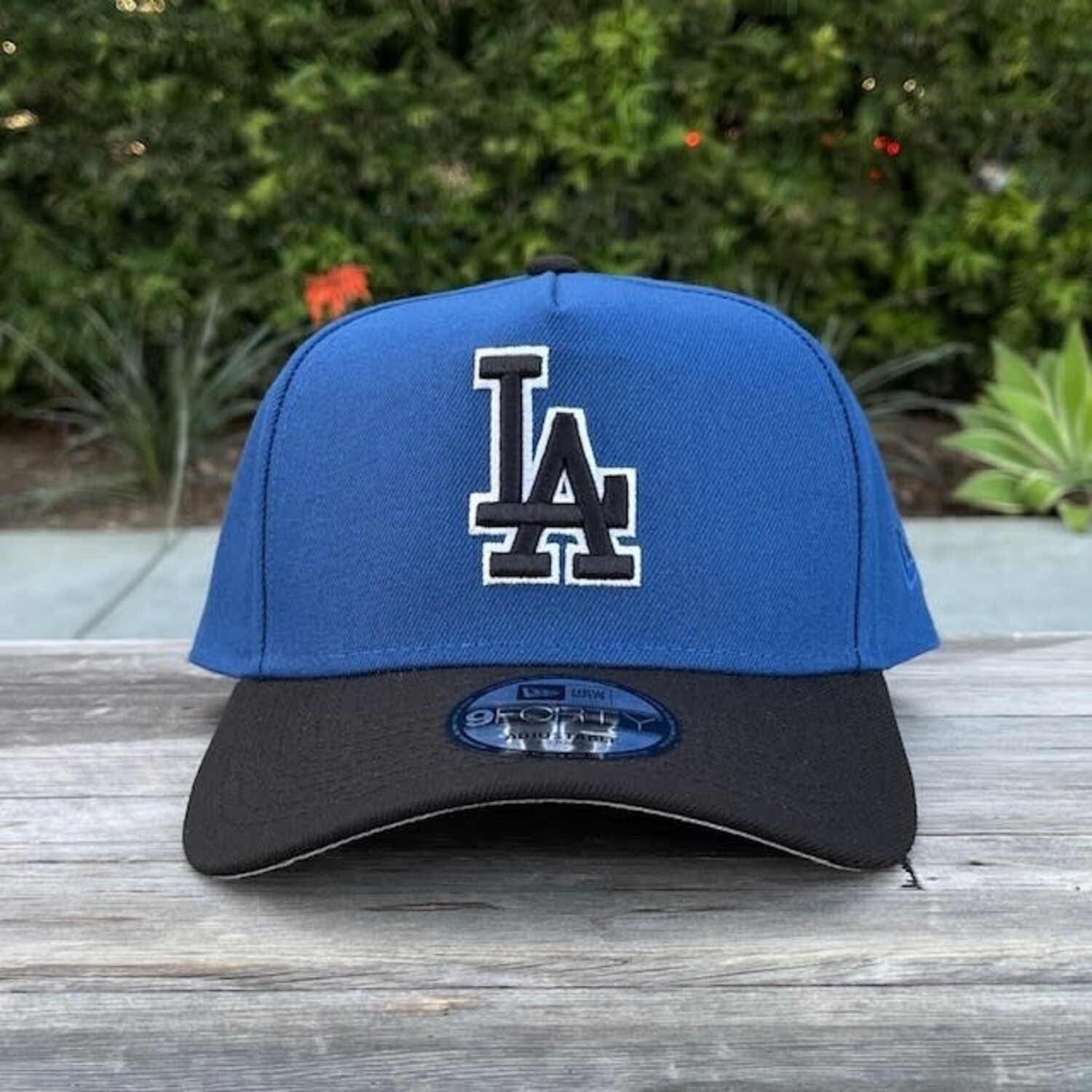 LA Indigo/Black White Outline 940 A-Frame Snapback - The Locker