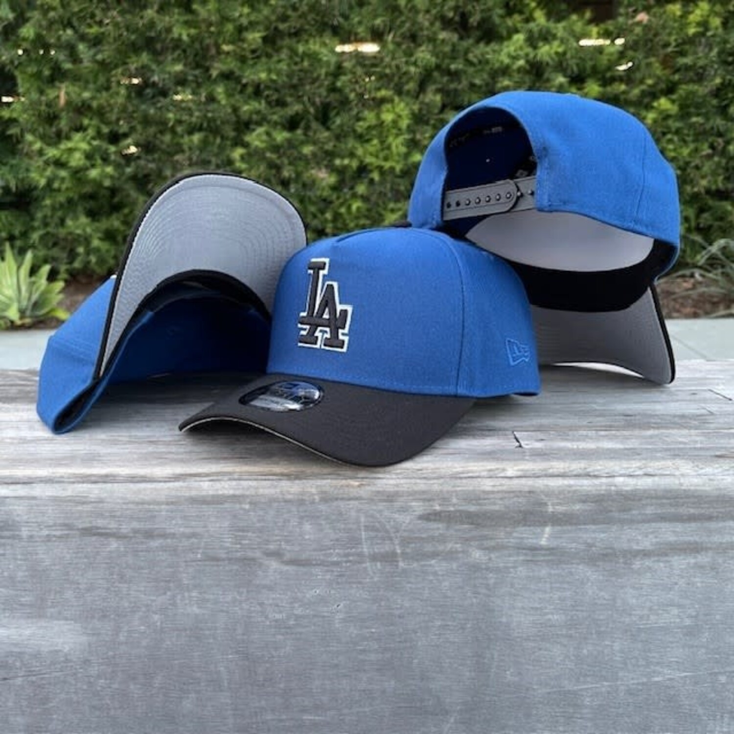 LA Indigo/Black White Outline 940 A-Frame Snapback - The Locker