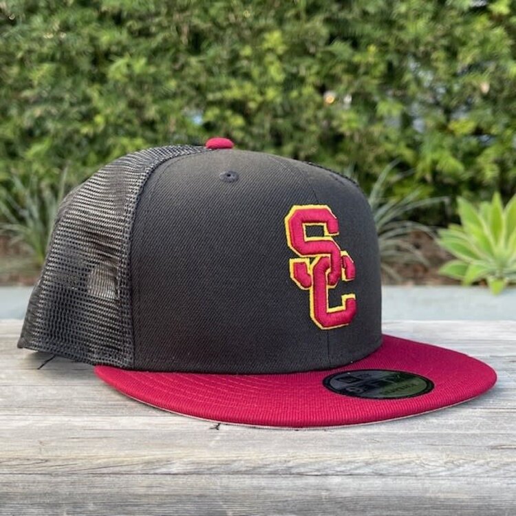 New Era USC Interlock Black Mesh/Cardinal 950