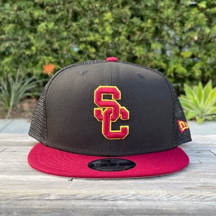 New Era USC Interlock Black Mesh/Cardinal 950