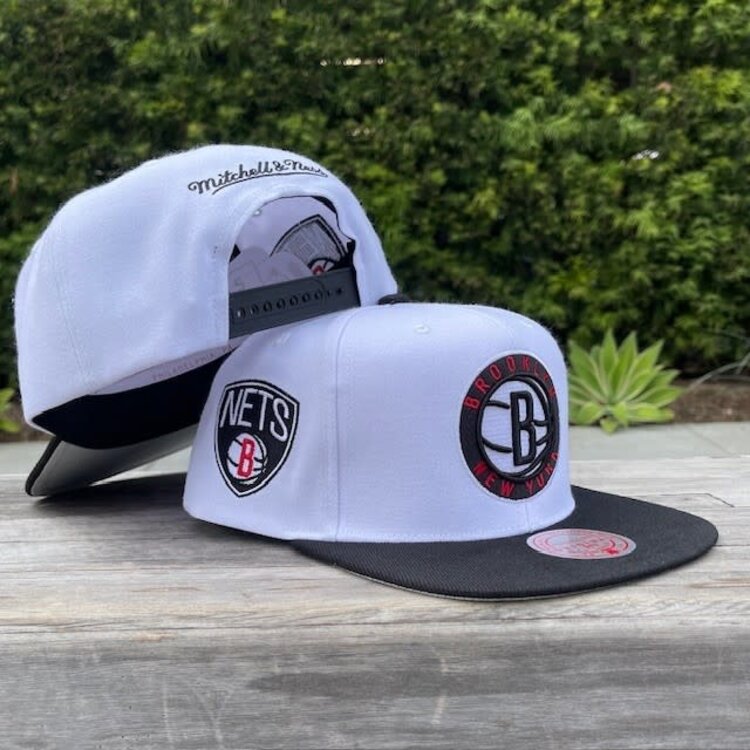 Mitchell and Ness Nets M&N Playoff Wins Snapback White/ Black