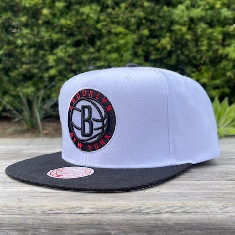 Mitchell and Ness Nets M&N Playoff Wins Snapback White/ Black