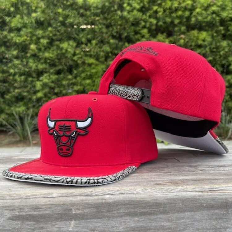 Mitchell and Ness Bulls M&N Concrete Snapback Red