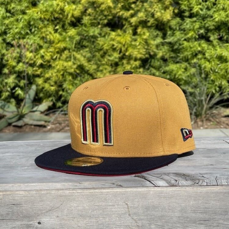 New Era Mexico "M" Tan/ Navy w/Flag 950