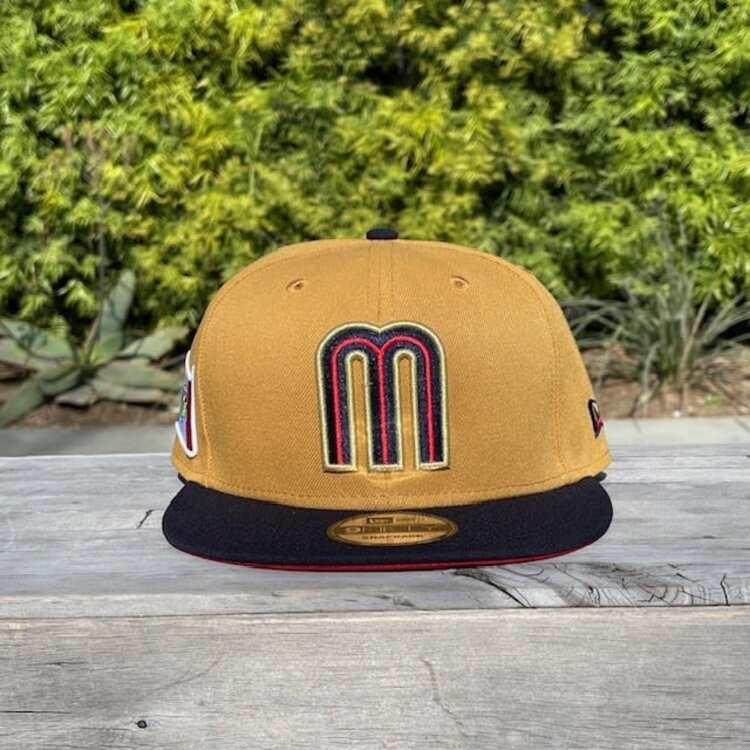 New Era Mexico "M" Tan/ Navy w/Flag 950