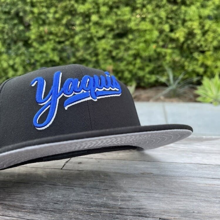 New Era Yaquis Black Royal Script