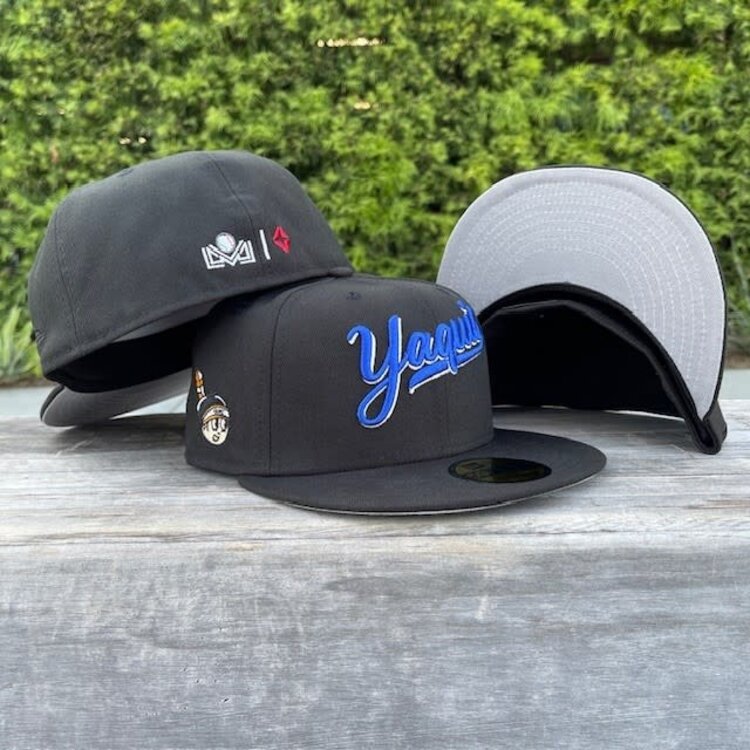 New Era Yaquis Black Royal Script