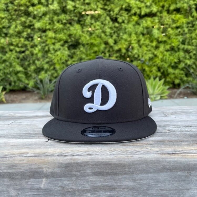 New Era Dodgers Black White "D" 950