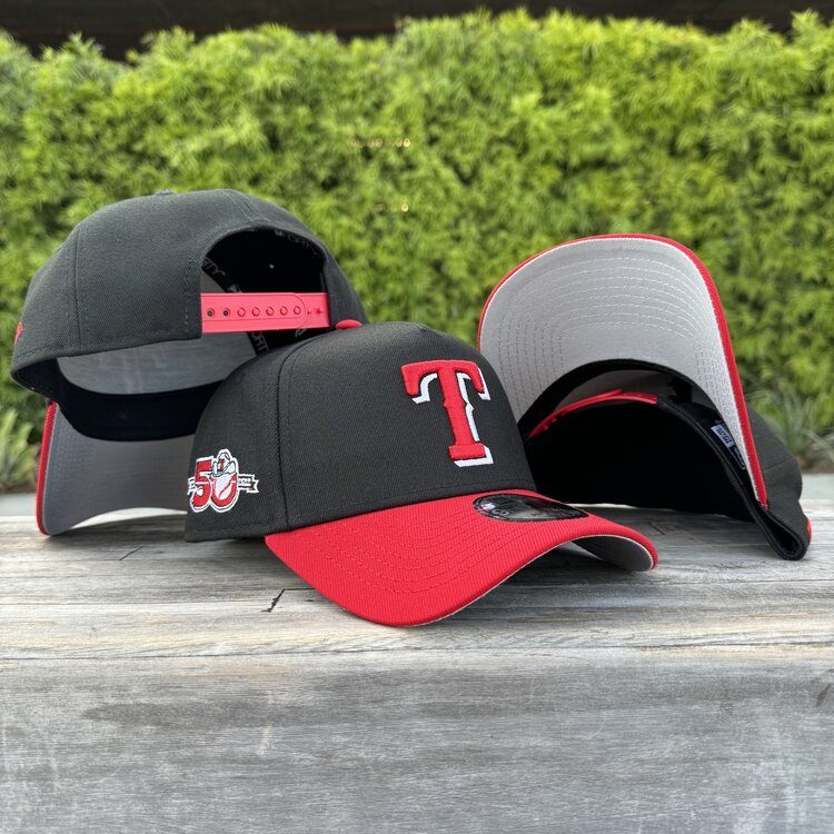 New Era Texas Rangers Black/Red RW 50th Anniv 940 A-Frame