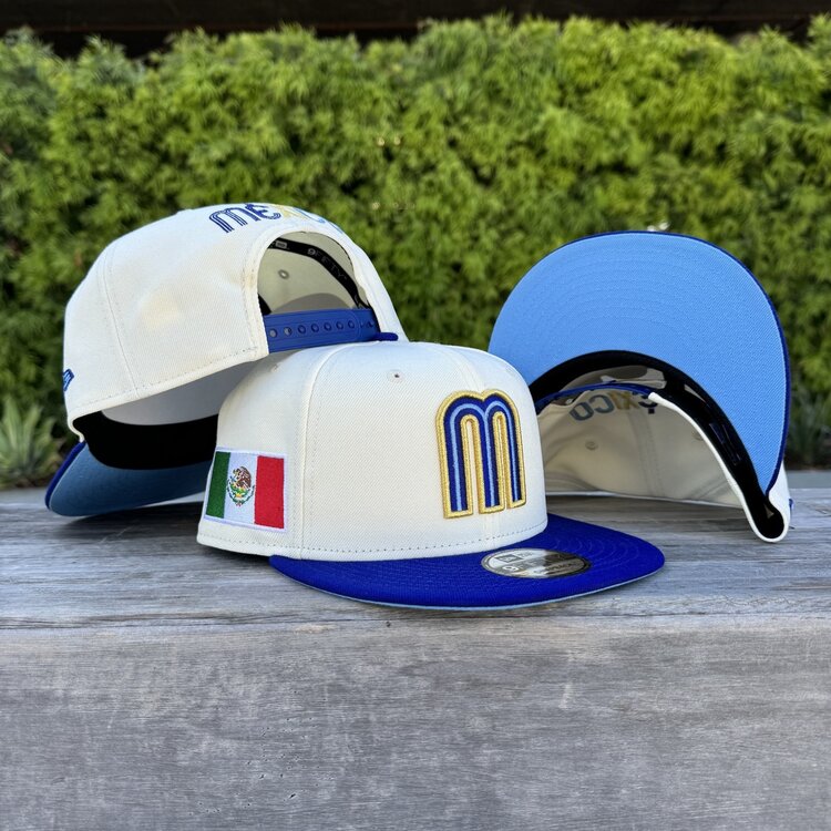 New Era Mexico Ivory/ Royal "M" w/Flag 950 Snapback