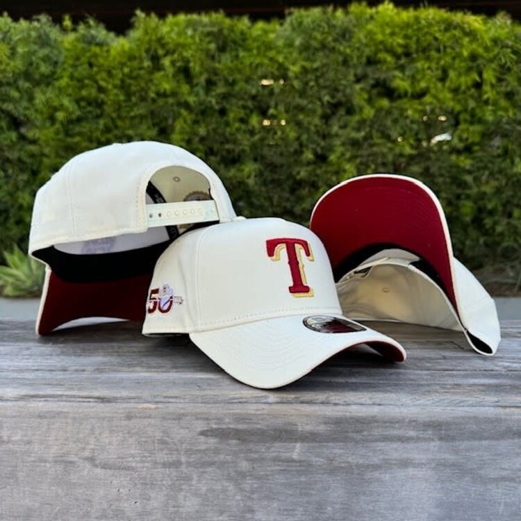 New Era Texas Rangers Ivory 50th Anniv Red UV 940 A-Frame