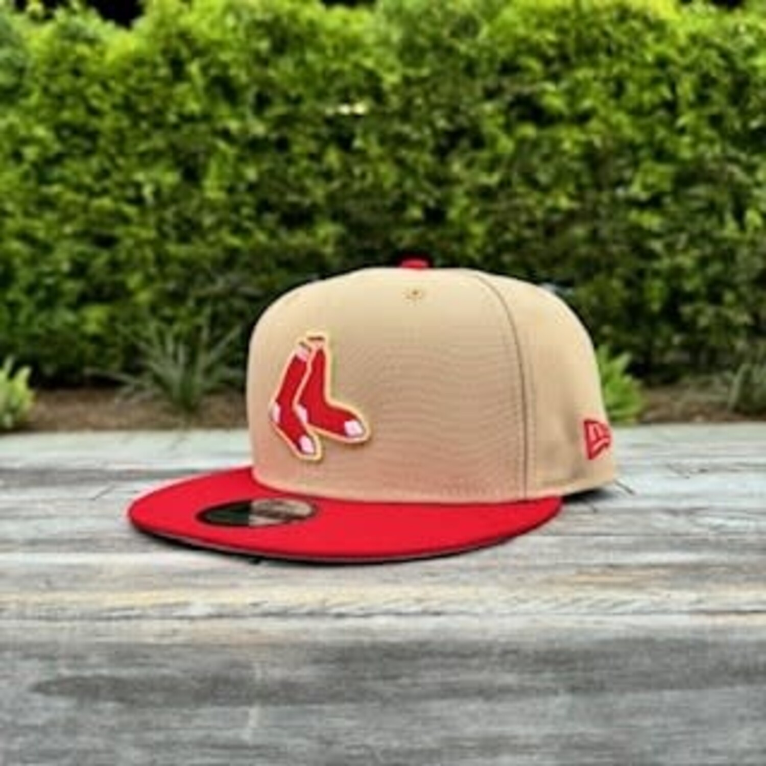 Boston Khaki/Red Socks Logo 90th Fenway 950 Snapback - The Locker