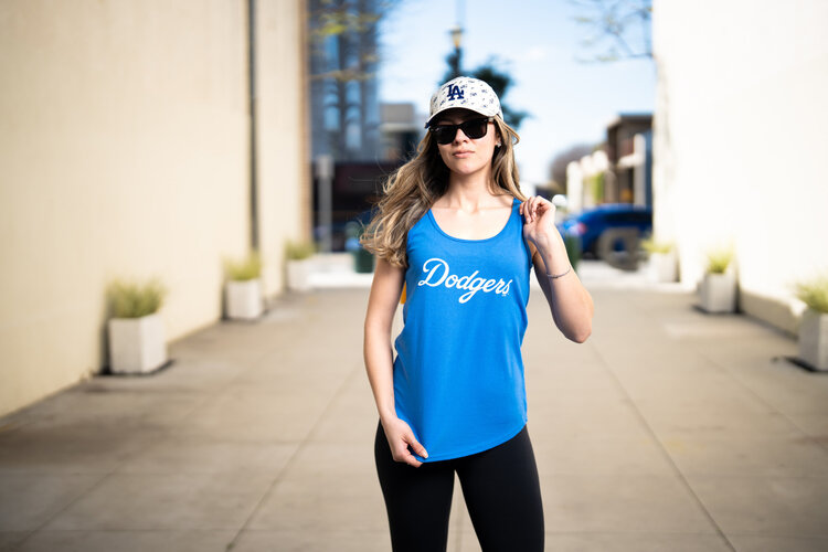 G-III LA Dodgers Women's GIII Preseason Royal Tank Wordmark