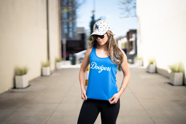 G-III LA Dodgers Women's GIII Preseason Royal Tank Wordmark