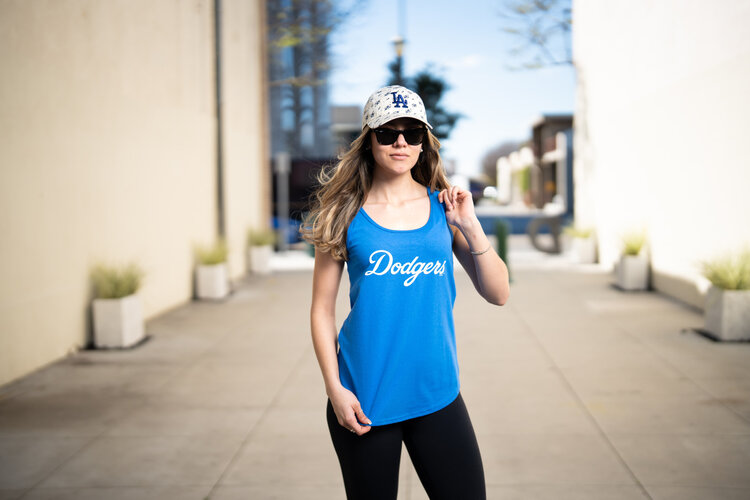 G-III LA Dodgers Women's GIII Preseason Royal Tank Wordmark