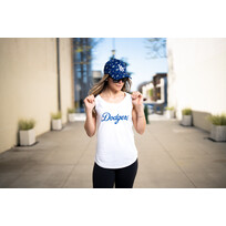 G-III LA Dodgers Women's GIII Preseason White Tank Wordmark