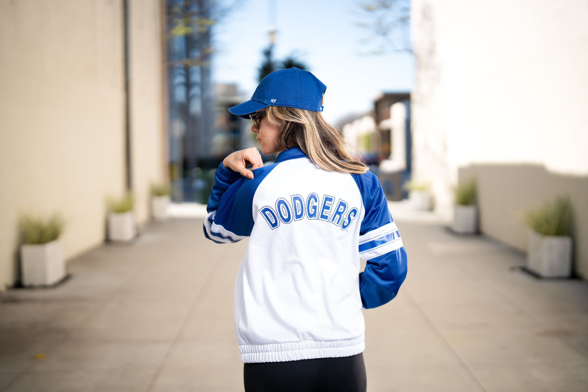 LA Dodgers W GIII Main Player Track Jacket Blue White The Locker Room of Downey